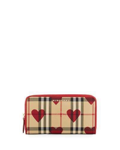 burberry elmore heart wallet|Burberry Elmore Horseferry Check & Hearts Zip.